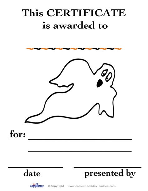 Certificate Ghost Coolest Free Printables