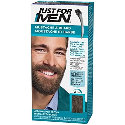 Just For Men Mustache And Beard Beard Dye For Men With Brush Included For Easy Application With