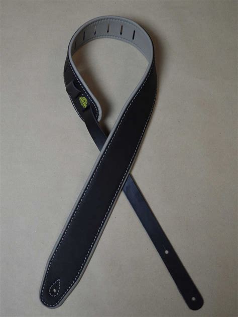 Stripe Rag Guitar Strap Black With A Orange Stripe Colonial Leather