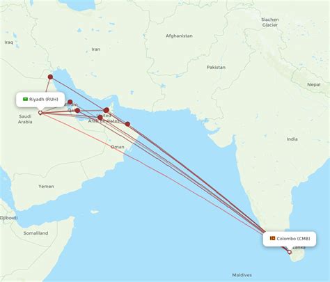 All Flight Routes From Riyadh To Colombo Ruh To Cmb Flight Routes