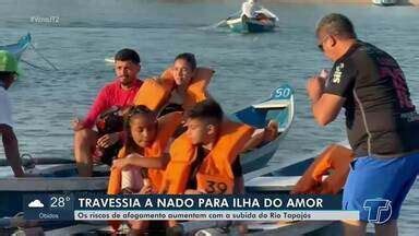 Jornal Tapaj S Edi O Travessia A Nado Para Ilha Do Amor Os