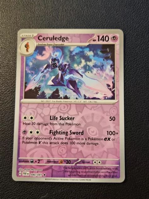 Seltene Umgekehrte Holo Pokemon S V Paldean Fates Ceruledge