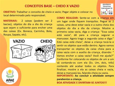 Cheio e Vazio Estimulação Precoce 1