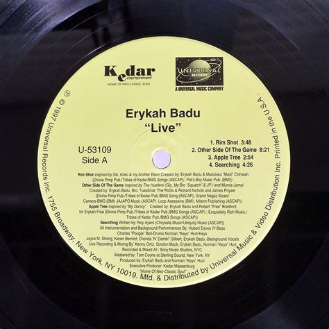 Yahoo オークション 米 ERYKAH BADU LIVE UNIVERSAL U53109 LP