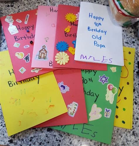 Birthday cards my Grandsons Pre-k class made his Great Grandpa Birthday cards | Grandpa birthday ...