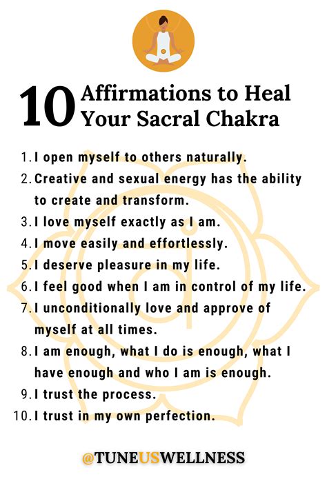 10 Affirmations To Heal Your Sacral Chakra Artofit