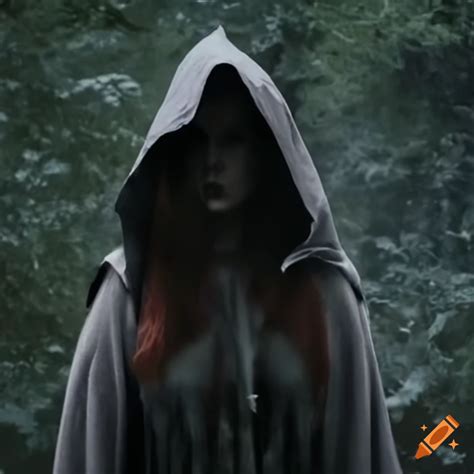 Image Of A Hooded Witch In A Dark And Mysterious Place