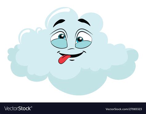 Cartoon Cloud With A Face For Royalty Free Vector Image