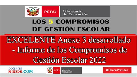 Excelente Anexo Desarrollado Informe De Los Compromisos De Gesti N