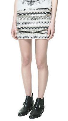 ZARA Aztec Gold Embroidered Sequinned Skirt XS