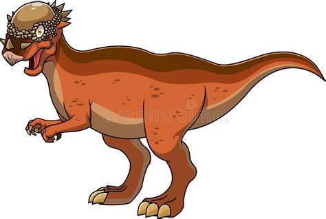 Pachycephalosaurus Dinosaur Cartoon Character Stock Vector