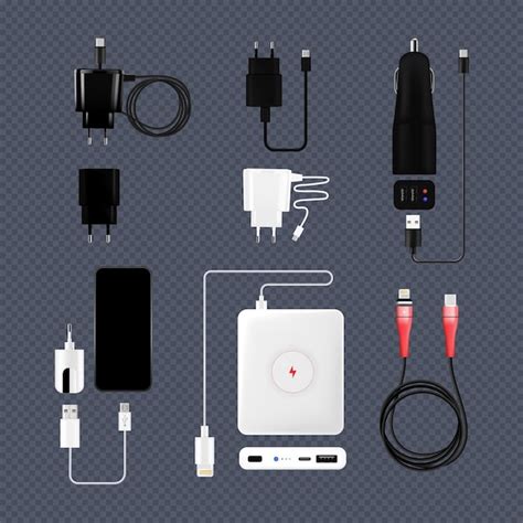 Ensemble de charge de smartphone de téléphone portable avec adaptateurs