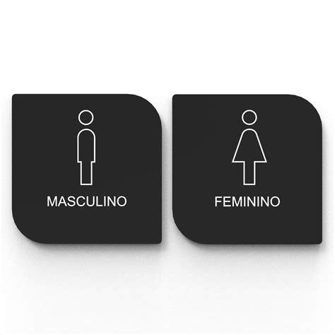 Kit Placas Wc Banheiro Masculino E Feminino Elo7