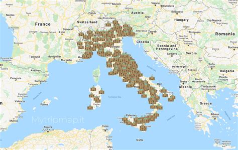 Mappa dei Borghi più belli d Italia mytripmap