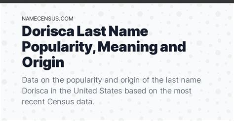 Dorisca Last Name Popularity, Meaning and Origin