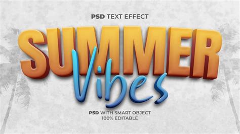 Premium Psd Summer Vibes Editable Text Effect Style