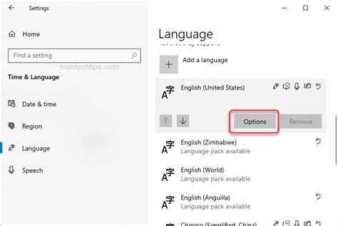 Select Language Options Mos Tech Tips