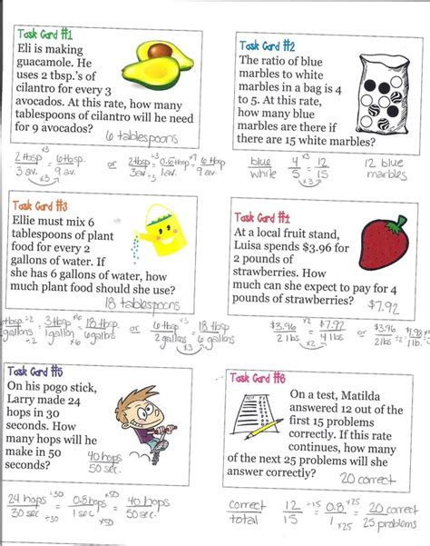 Ratio And Rate Word Problem Task Cards Mrs Wrights Classroom