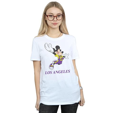 Disney Womens Mickey Mouse Los Angeles Cotton Boyfriend T Shirt