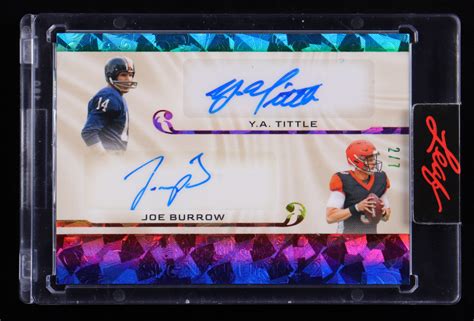 Joe Burrow Y A Tittle 2023 Leaf Superlative Signatures Rainbow AU