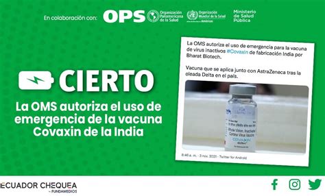 Cierto La Oms Autoriz El Uso De La Vacuna Covaxin Contra La Covid