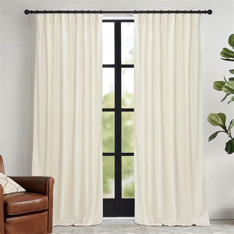 Amazon Ryb Home Cream Velvet Curtains Inch Light Dimming White