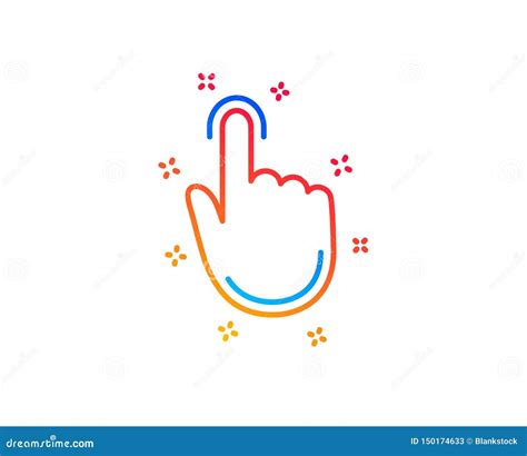 Lnea Icono Del Tecleo De La Mano Muestra Del Tacto Del Finger Vector Ilustración Del Vector