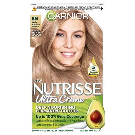 Garnier Nutrisse 8N Nude Medium Blonde Permanent Hair Dye Hair Superdrug
