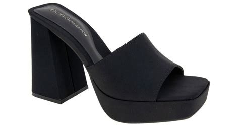 Bcbgeneration Galixy Slide Platform Sandal In Black Lyst