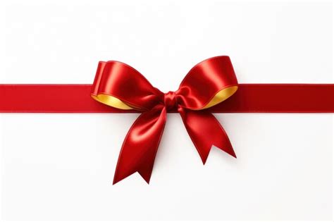 Premium Photo A Pristine Red Satin Ribbon And Bow Against A White