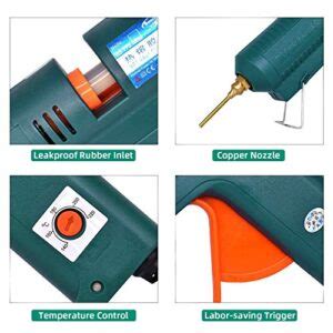 Full Size Hot Glue Gun Watts With Copper Nozzles Temperature Adjustable Craft Repair Tool