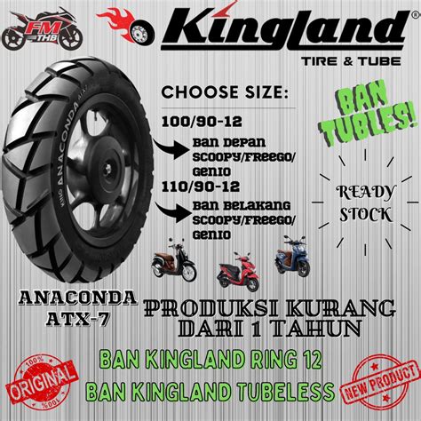 Jual Ban Kingland Reborn Anaconda Atx Ring Pilih Ukuran Ban