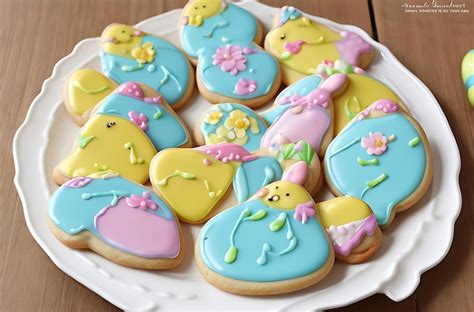 Premium Photo Beautiful Glazed Easter Cookies