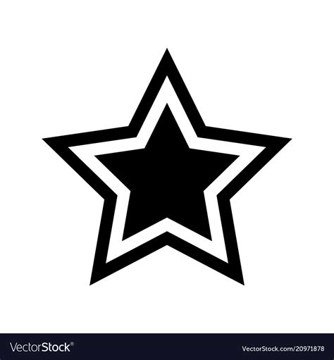 Flat Style Retro Star Icon Royalty Free Vector Image