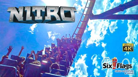 2021 Nitro Roller Coaster On Ride Back Row Ultra Hd 4k Pov Six Flags