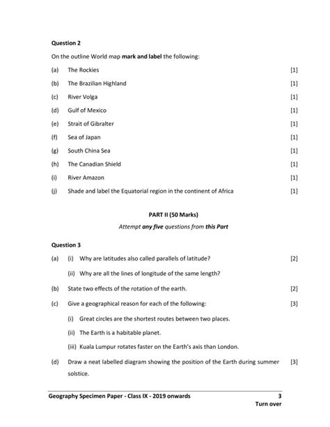 Icse Class 9 Geography Sample Paper 2024 Pdf Oneedu24