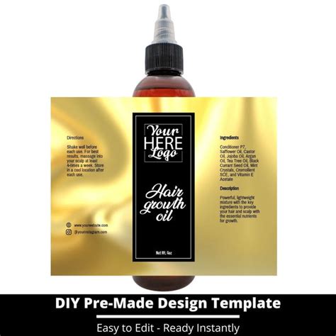 Hair Growth Label Templates Private Label Branding