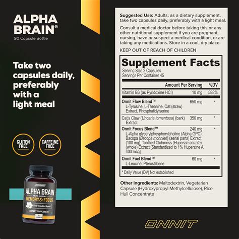 Buy Onnit Alpha Brain Premium Nootropic Brain Supplement Count For