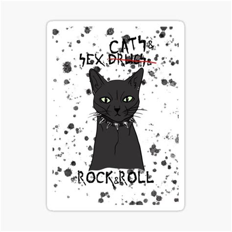 Sexcats And Rockandroll Sticker By Printsthatrock Redbubble