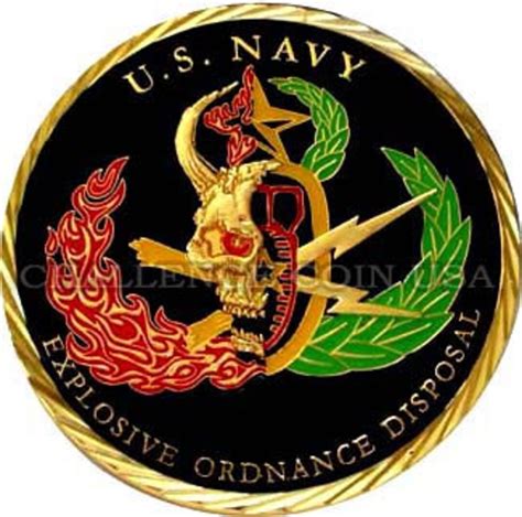 Navy Eod Challenge Coin Etsy