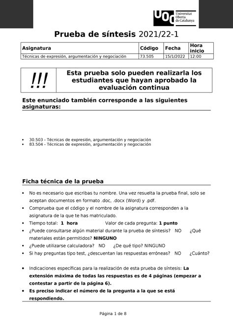 Examen tean Asignatura Código Fecha Hora inicio Técnicas de expresión