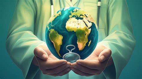 Premium AI Image A Man Holding A Globe With A Globe In His Hands