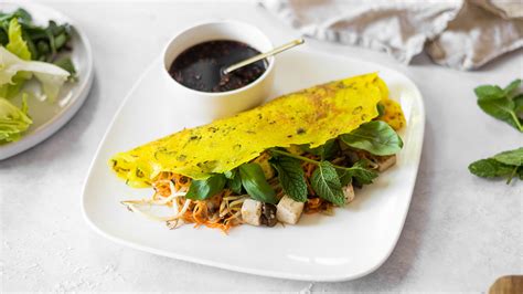 Vegan Tofu Stuffed Bánh Xèo Vietnamese Crepes Recipe