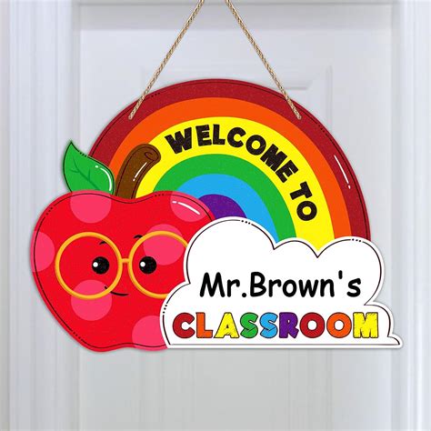 D4dream Personalized Teacher Signs For Classroom 12 6 Welcome Sign For Classroom Decorations