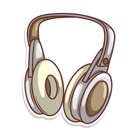 Ilustración de dibujos animados dibujados a mano de auriculares