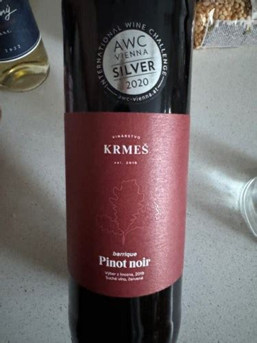 Vinárstvo Krmeš Pinot Noir Barrique Vivino US