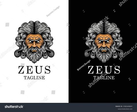 Head Greek God Zeus Logo Illustration Stock Vector Royalty Free 2382449697 Shutterstock