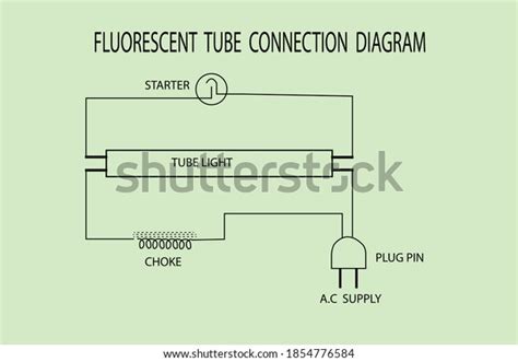 Vector Diagrams Connection Diagram Fluorescent Tube Stock Vector