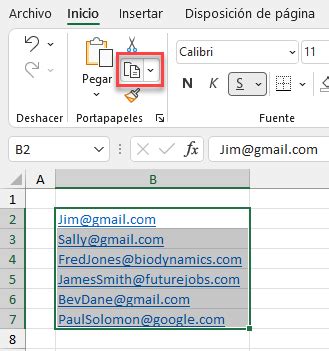 Copiar Direcciones De Correo Electr Nico De Excel Y Google Sheets A