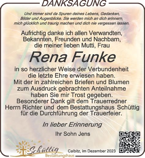 Traueranzeigen Von Rena Funke Trauer Anzeigen De